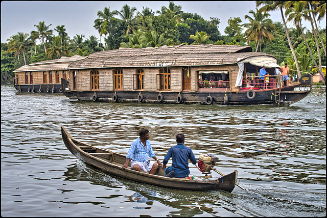 Houseboats sur les backwaters