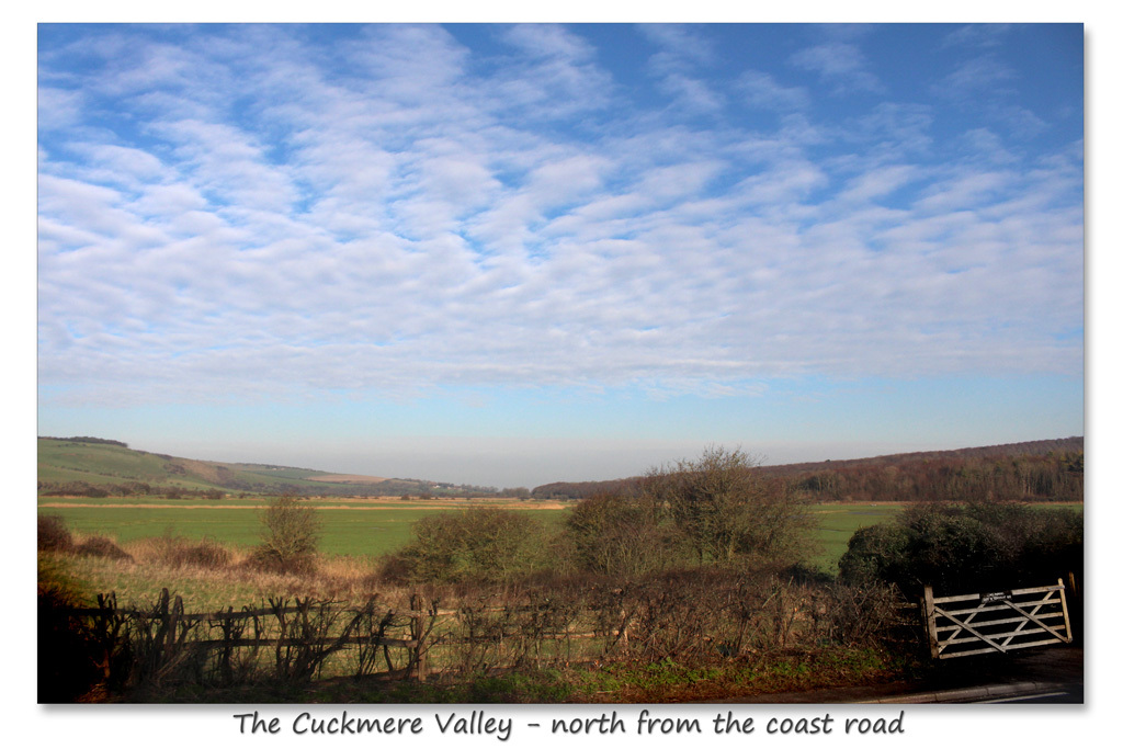 Cuckmere Valley - looking north from the A259, coast road - Sussex - 19.1.2016