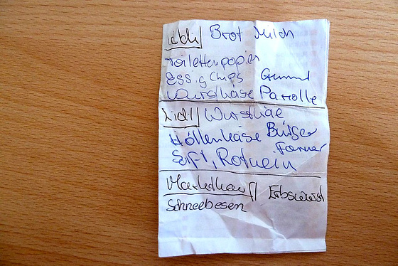 Höllenkäse: the shopping list from hell ;-)