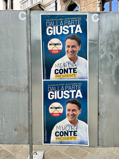 Venice 2022 – Election poster of Giuseppe Conte