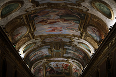 Le plafond de la galerie Mazarin , au musée de la Bibliothèque Nationale de France à Richelieu .