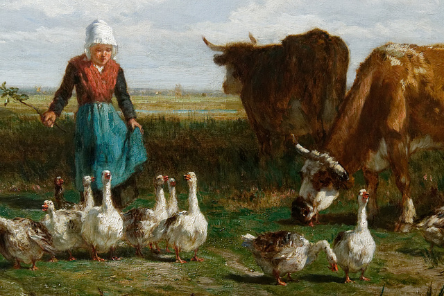 "Le pâturage à la gardeuse d'oies" (détail) (Constant Troyon - 1854)