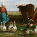 "Le pâturage à la gardeuse d'oies" (détail) (Constant Troyon - 1854)