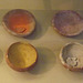 Six Pottery Bowls with Paint in the British Museum, May 2014