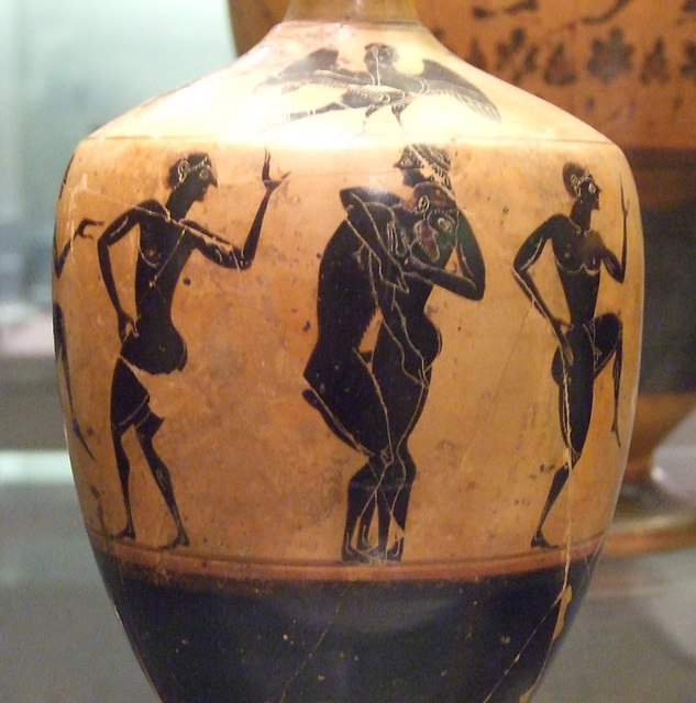 Detail of a Black Figure Lekythos Attributed to the Taleides Painter in the Princeton University Art Museum, July 2011