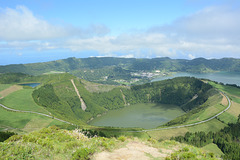Azores, Island of San Miguel, Caldera and Lake of Santiago inside the Caldera of Cete Citades
