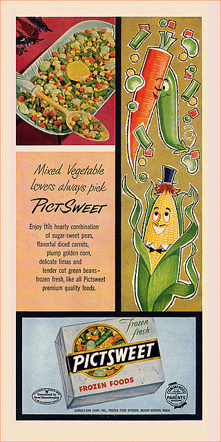 Pictsweet Vegetables Ad, 1957