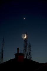 Waxing Crescent Moon with Venus