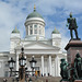 Finland, Helsinki Cathedral and Monument to Emperor Alexander the Second on Senate Square