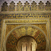 Archway with gold leaf decorations in Mezquita de Córdoba