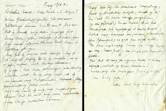 1941,Oct.13th -Meines Großvaters letzter Brief  bevor er nach Theresienstadt transportiert wurde
