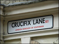 Crucifix lane street sign