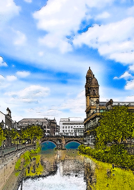 White Cart Water and Paisley Town Hall