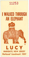 I Walked through an Elephant Ticket, Margate, New Jersey