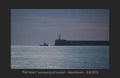 M.V.Flat Holm surveying at the entrance to Newhaven Harbour - 5.8.2015