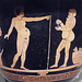 Detail of a South Italian Bell Krater with Burlesque Actors in the Boston Museum of Fine Arts, January 201818