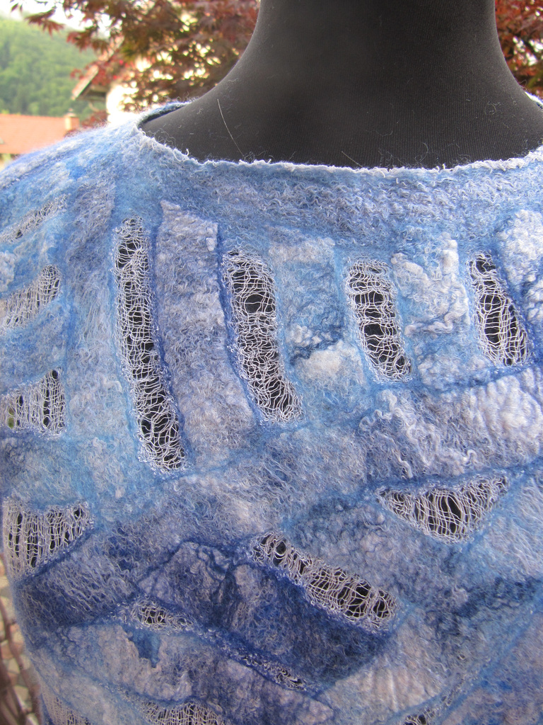 nuno felted lacey blouse - close -up