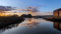 Denny's Dock and Dumbarton Rock at Sunrise