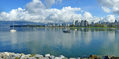 Blick auf Downtown Vancouver von Kitsilano Beach