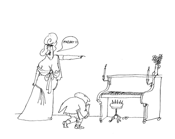 Mozart (karikaturo de Ungerer)