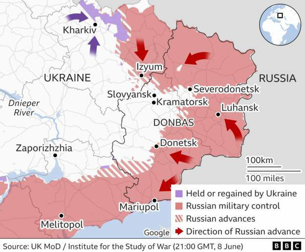 UKR - east & Donbas, 8th June 2022
