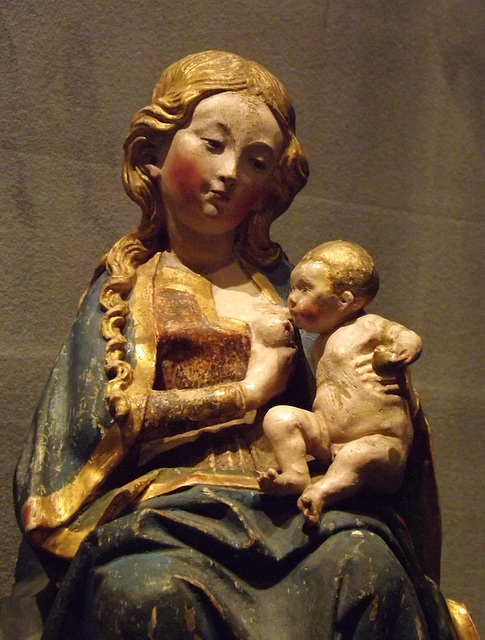 Detail of an Enthroned Virgin with Nursing Child in the Metropolitan Museum of Art, January 2013