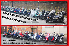 commuters' scooters - Paddington - 17.11.2014