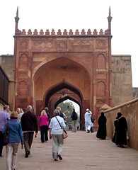 Entering Agra Fort