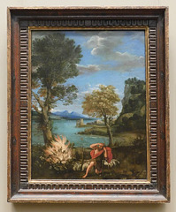 Landscape with Moses and the Burning Bush by Domenichino in the Metropolitan Museum of Art, January 2020