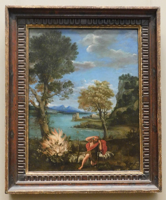 Landscape with Moses and the Burning Bush by Domenichino in the Metropolitan Museum of Art, January 2020