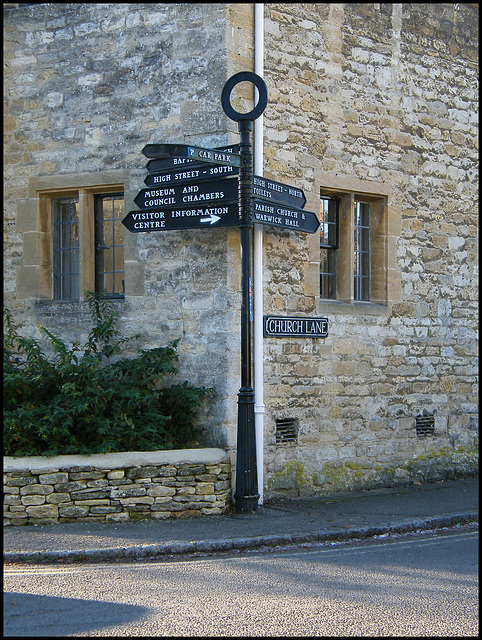 Church Lane signpost
