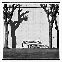 Spanish bench and shadow