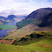 View from Mellbreak across Crummock Water and Buttermere to Fleetwith Pike (Scan from May 1991)