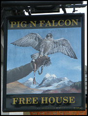 Pig 'n' Falcon pub sign