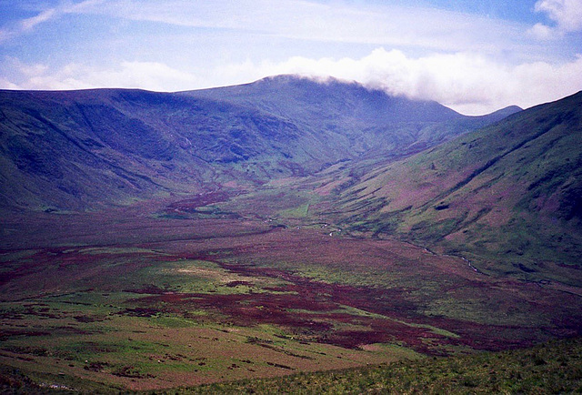 View across Mosedale towards Great Bourne and Starling Dod (Scan from May 1991)