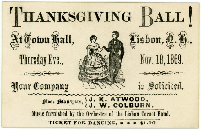 Thanksgiving Ball! Lisbon, N.H., 1869