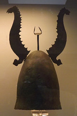 Bronze Helmet with Crest Holder and Detachable Horns in the British Museum, May 2014