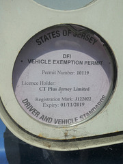 Vehicle Exemption Permit disc carried by Libertybus 1722 (J 122022) - 7 Aug 2019 (P1030846)