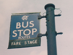 Rochdale Corporation Transport bus stop 1950s era