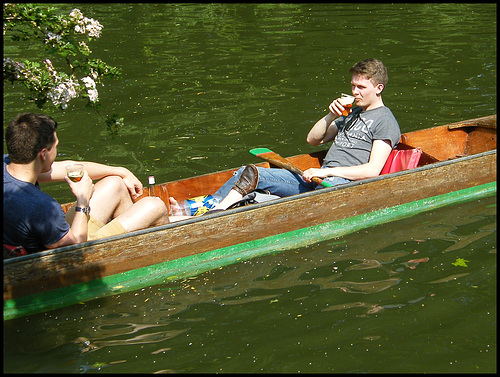 beer in a boat