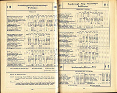 United service 111 and 112 timetable  Oct 1961 to May 1962