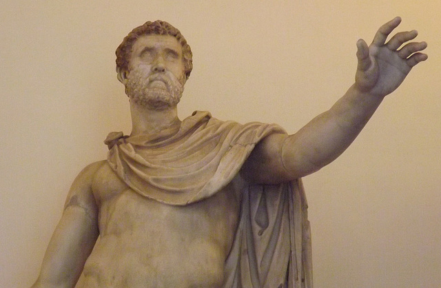 Detail of Antoninus Pius in the Palazzo Altemps, June 2012
