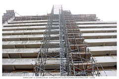 Marine Court - scaffolding access & hoist - St Leonard's