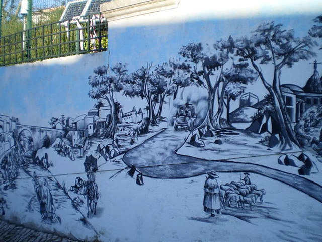 Painting on the wall of Roque Gameiro House.