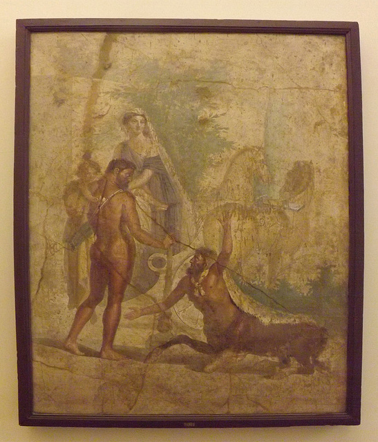 Hercules and Nessus Wall Painting in the Naples Archaeological Museum, July 2012