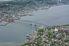 Norway, Tromsøbrua and Arctic Cathedral in the City of Tromsø