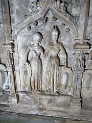 norbury church, derbs (66)weeper on tomb of sir ralph fitzherbert +1483