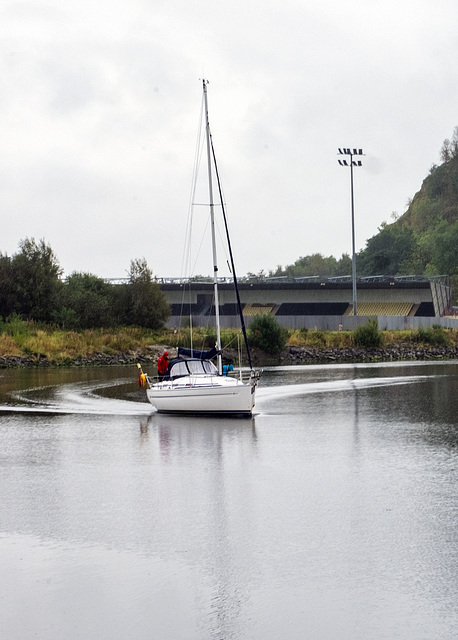 Yacht Entering the River Leven
