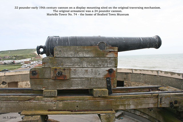 Cannon on Martello Tower No 74 Seaford