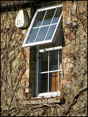 fake windows on old cottage